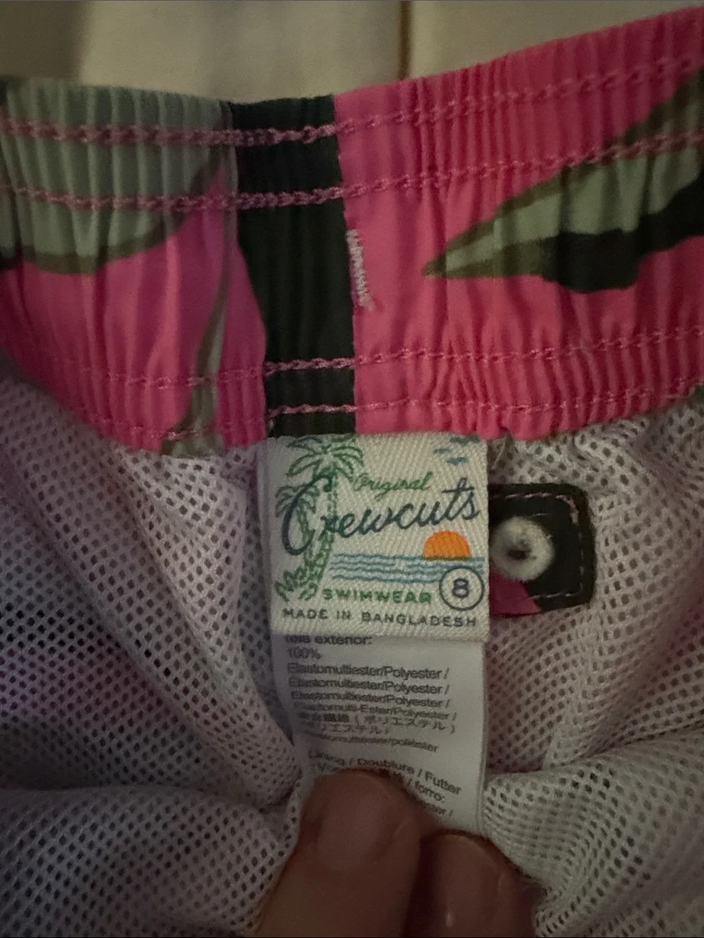 J. Crew Pink Tropical Floral Kids Swim Trunks